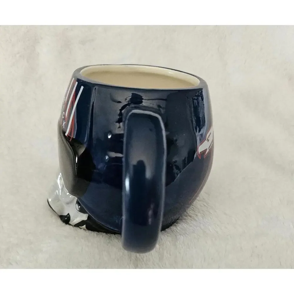 2020 Top Gun Navy Pilot Maverick Helmet Coffee Mug Cup Blue 4" Ceramic 20oz - Picture 3 of 10